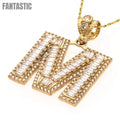 Bling Initial Letter "M" Ring in 14K Gold with CZ - A Personalized Gift