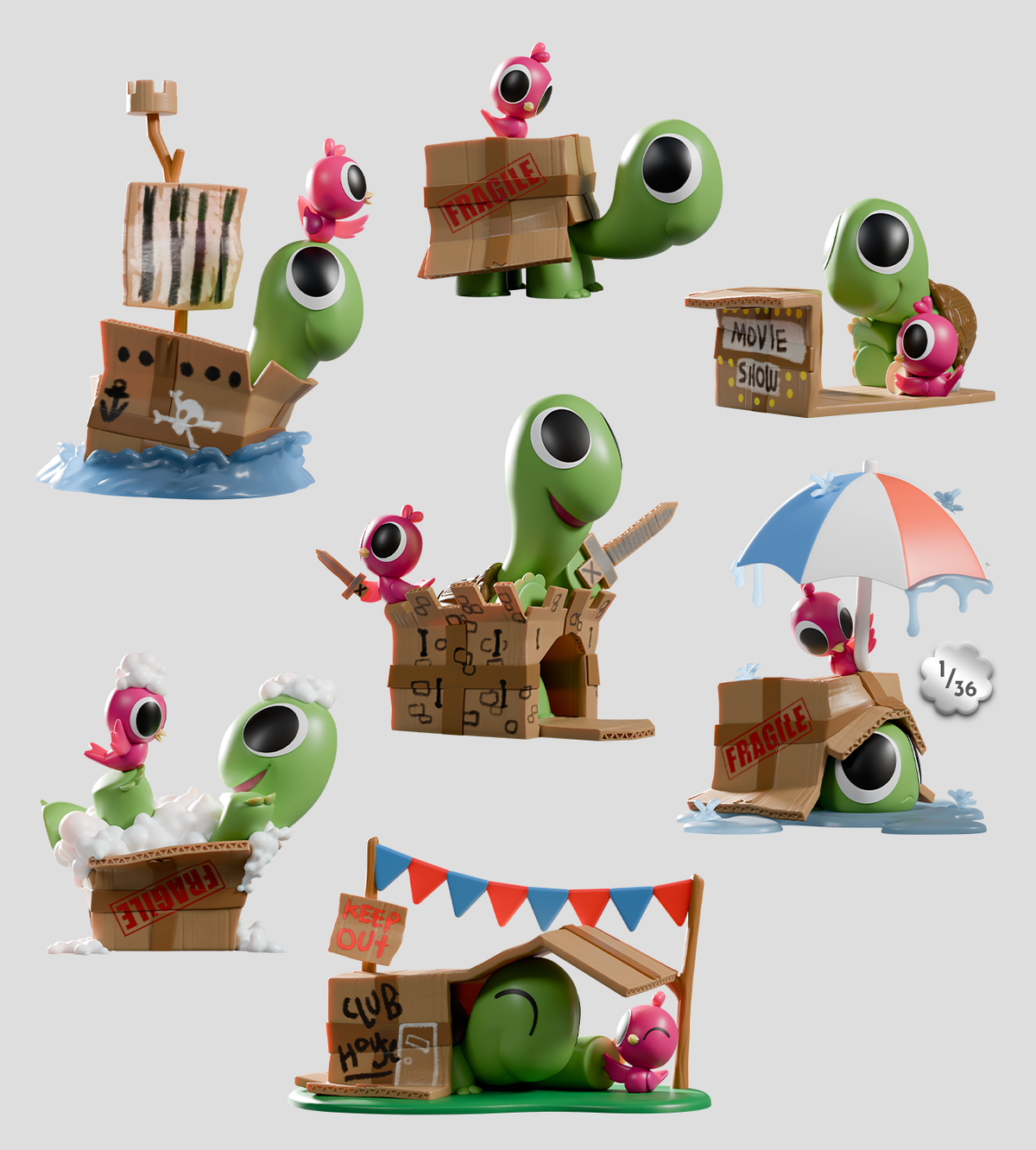 Kaleidos Creative: Box Turtle & Bird Blind Box