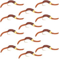 Barbless Tungsten San Juan Bead Head Power Worm Brown 12 Flies Size 12