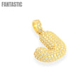 Bubble Letters "J" Pendant | 14K Gold With Cz
