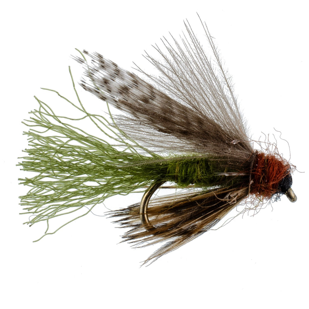3 Pack Olive CDC Caddis Emerger Flies Hook Size 16