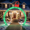 10.5 Feet Christmas Pre-Lit Arch with Gold Ornament Cap and 300 Warm White LED Lights