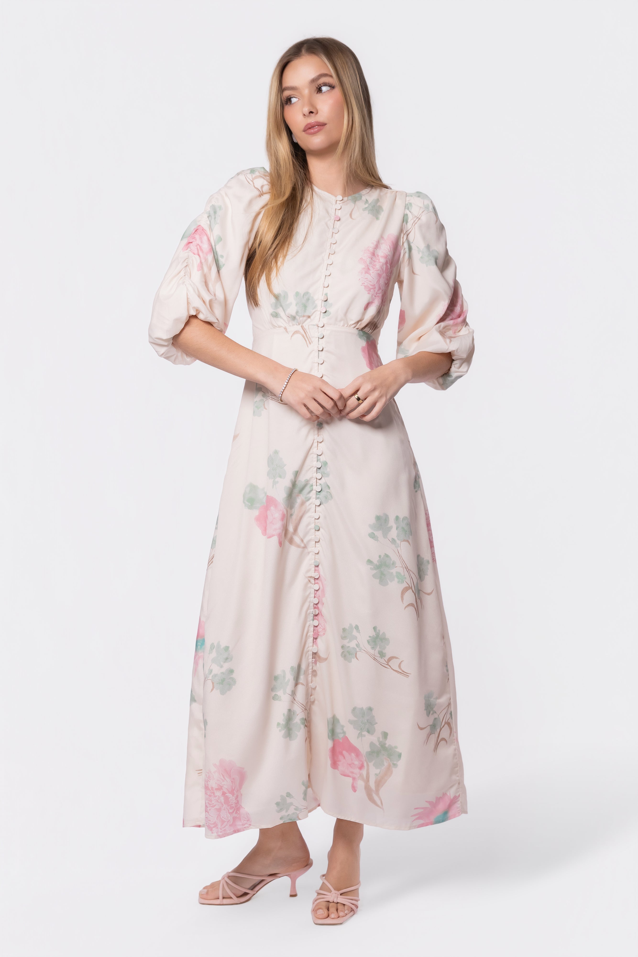Patricia Dress (Green Pink)