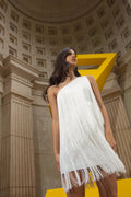 CASCADA DRESS MINI IN WHITE
