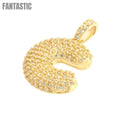 Chic Initial "C" Pendant in 14K Gold with CZ - Fantastic Jewelry NYC