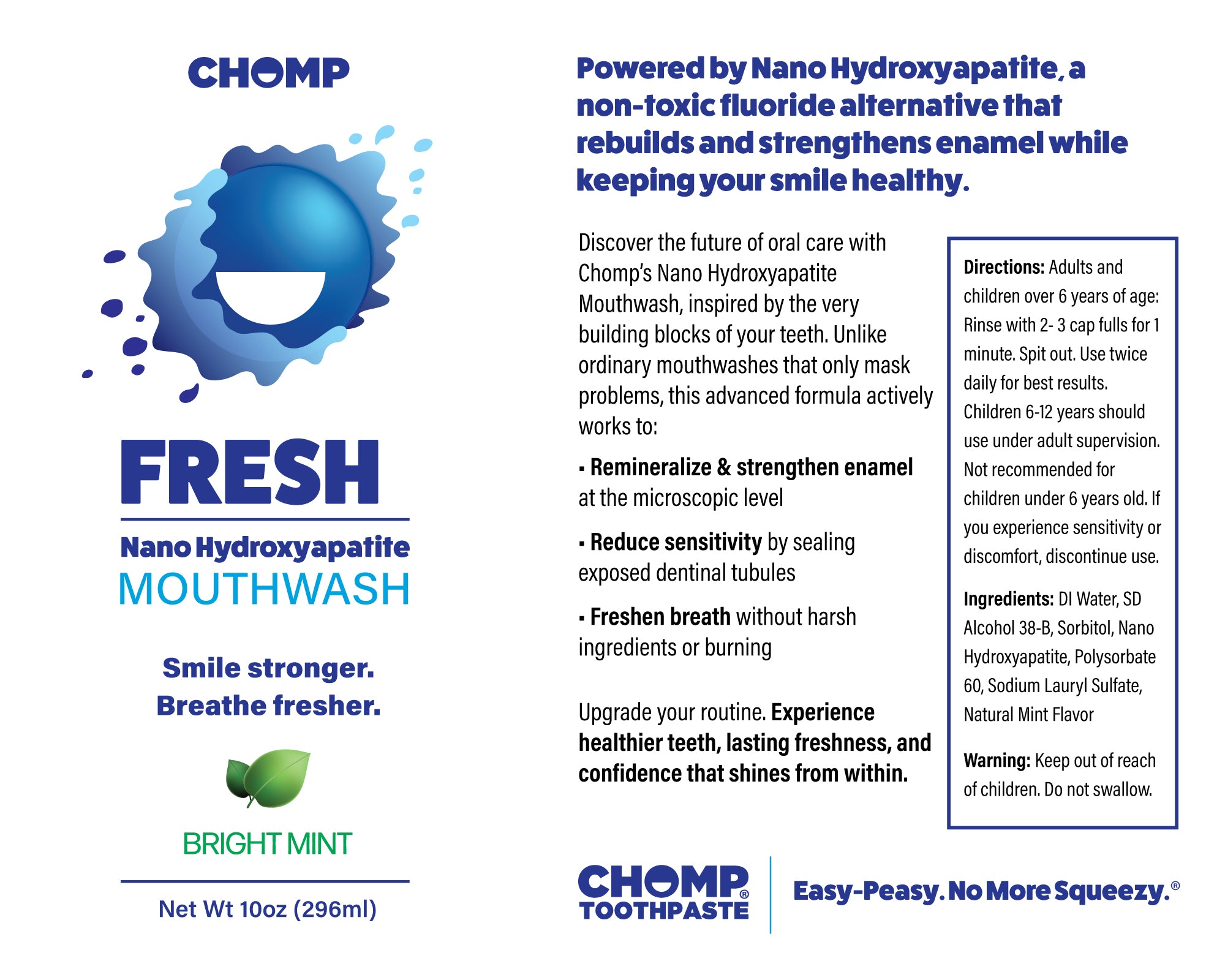 FRESH! Nano Hydroxyapatite Bright Mint Mouthwash