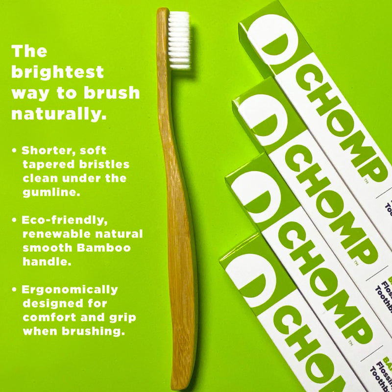 CHOMP Bamboo Flossing Toothbrush 2-Pack