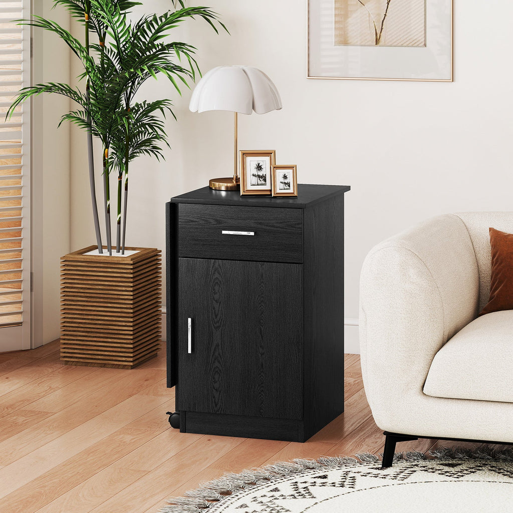 Folding Computer Desk with Drawer Mobile Home Office Desk with Cabinet
