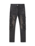 Vaqueros ajustados cargo Serenede Poppy - Negro