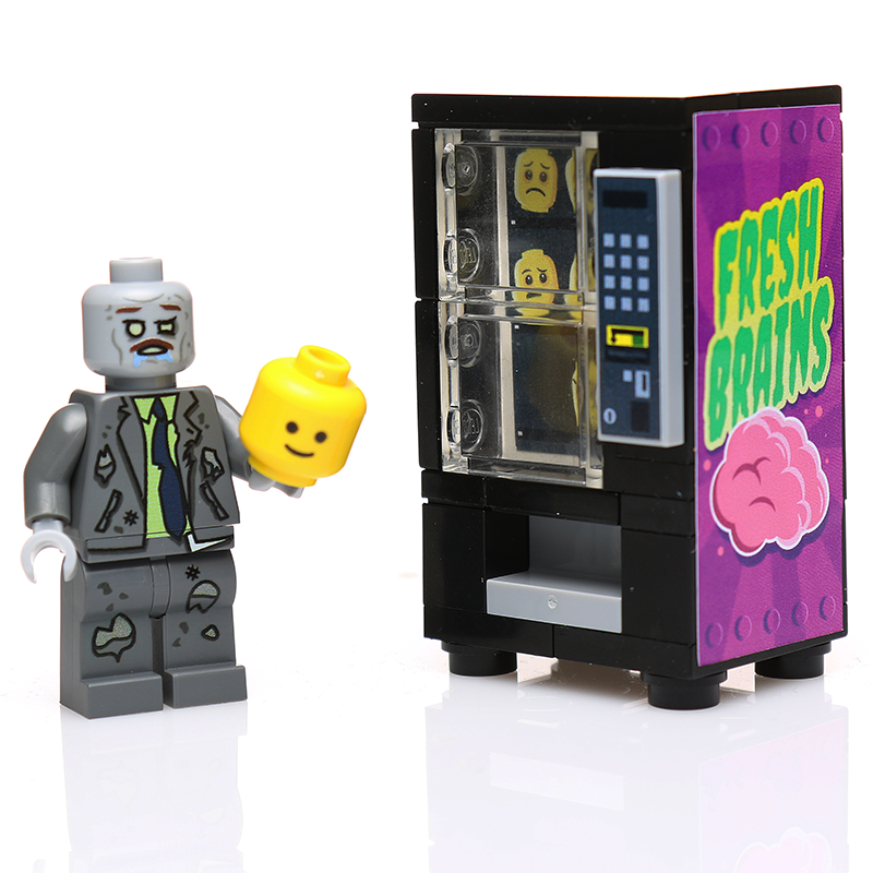 Fresh Brains Zombie Vending Machine w/ Zombie Minifig