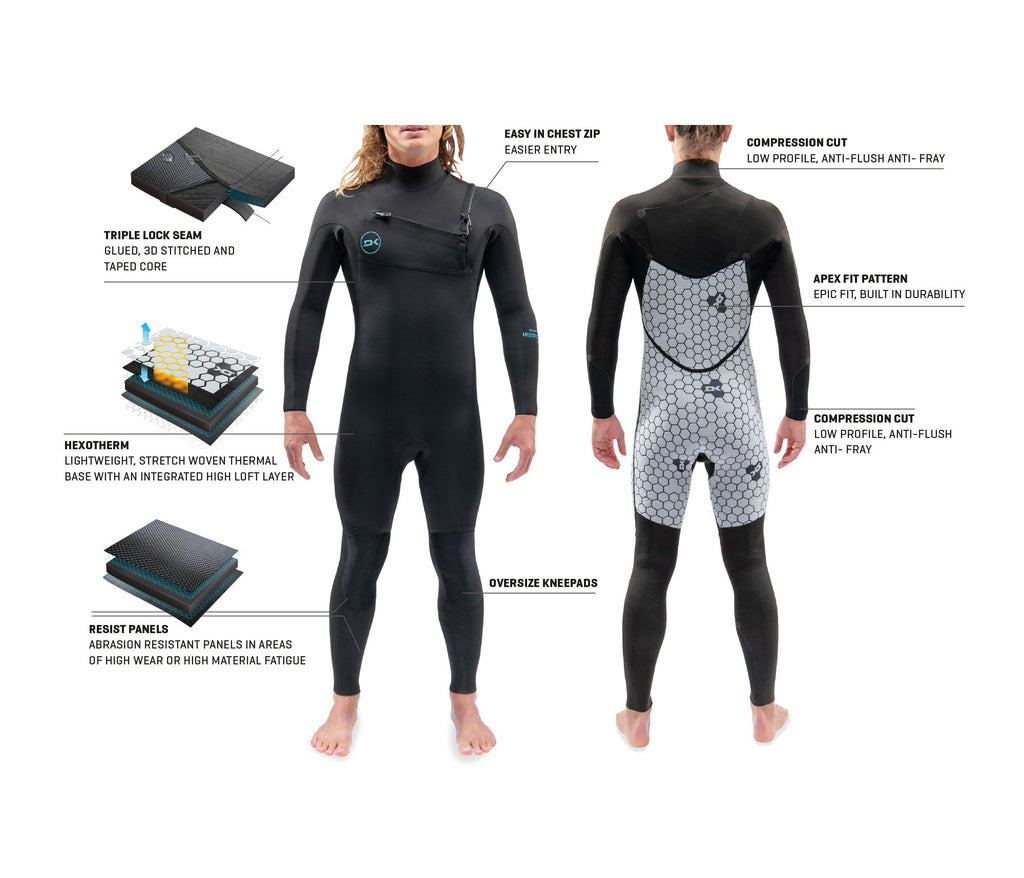 Dakine Traje de Neopreno Misión con Cremallera en el Pecho para Hombre 4/3mm
