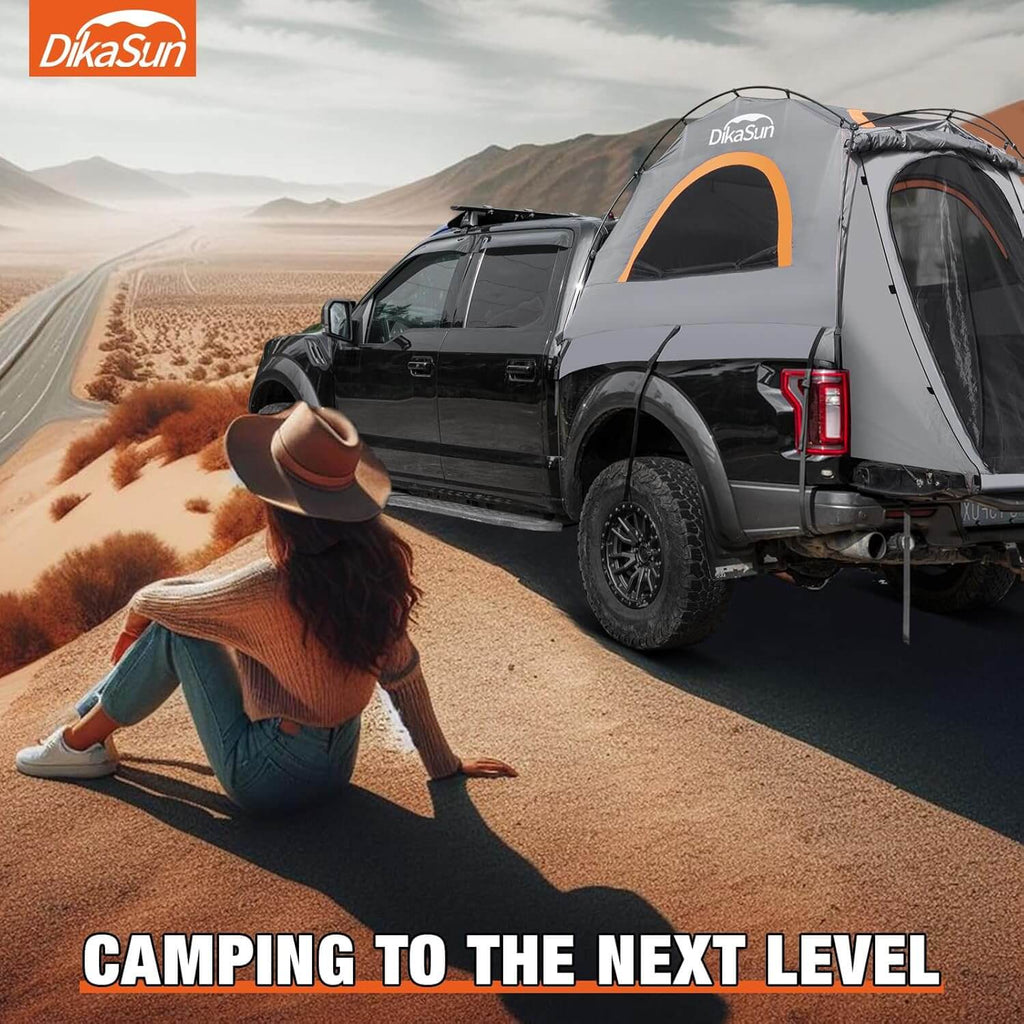 Tienda de campaña para camioneta de 5.5-6.7 pies, fácil de montar, gris