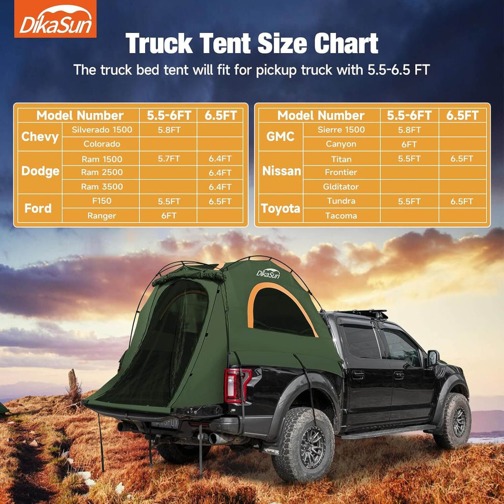 Tienda de campaña para caja de camioneta, fácil instalación, 1.6-2.0m, verde