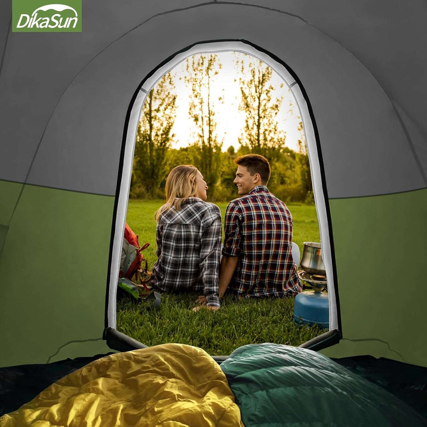 Tienda de campaña para caja de camioneta de 5.5-6.7 pies con toldo verde