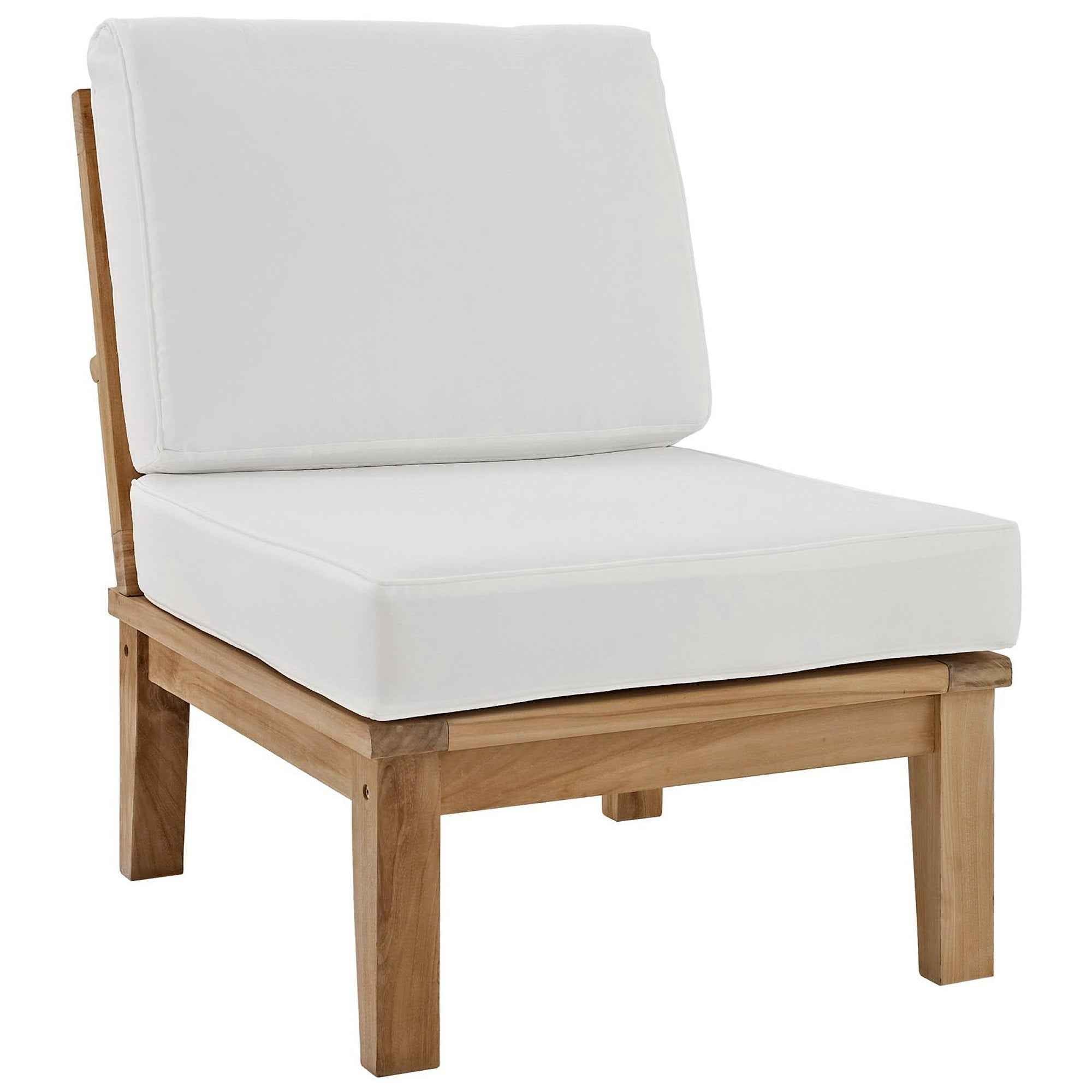 Patio Teak Sectional Set - Patio Elegance Marina 8-Piece Outdoor Teak Sectional Set by Modway