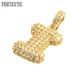Elegant Letter "I" Pendant in 14K Gold with CZ - Fantastic Jewelry NYC