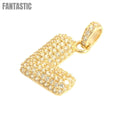 Elegant Letter "L" Pendant in 14K Gold with CZ - Fantastic Jewelry NYC