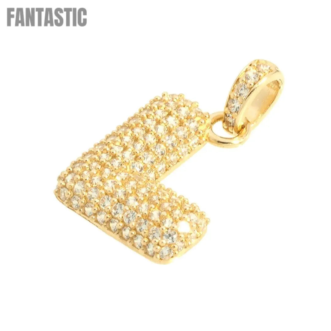 Elegant Letter "L" Pendant in 14K Gold with CZ - Fantastic Jewelry NYC