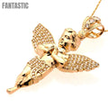 Elevate Your Style with the Timeless Rope Chain in 14K Gold and Dazzling Angel Cz Pendant.