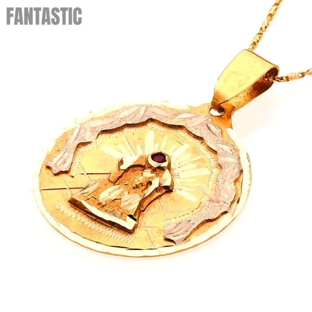 Elevate your style with the exquisite Altagracia Virgin Pendant in 14K gold, radiating timeless elegance and religious significance