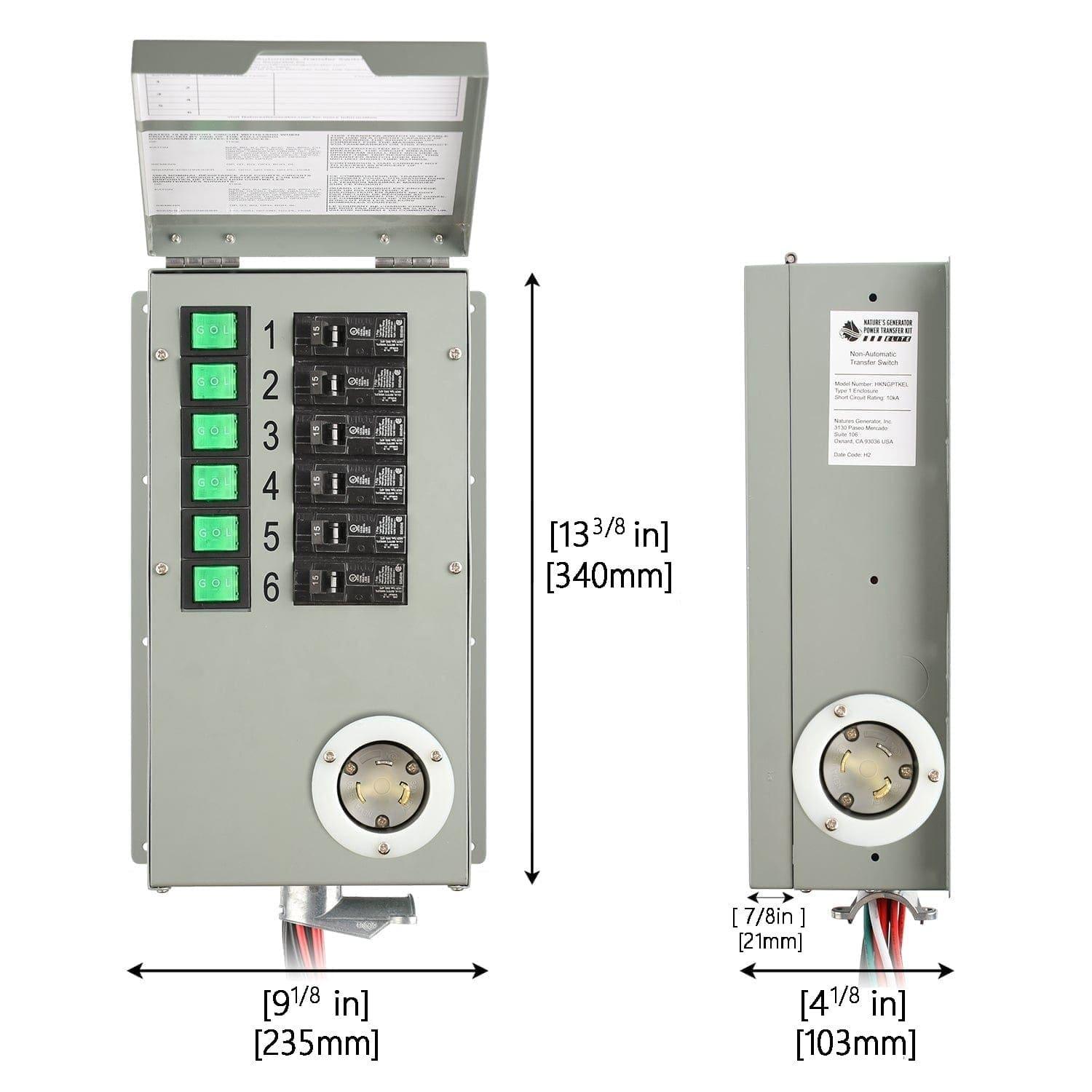 Reacondicionado - Interruptor de transferencia no automático de 6 circuitos, 120 V, 30 A
