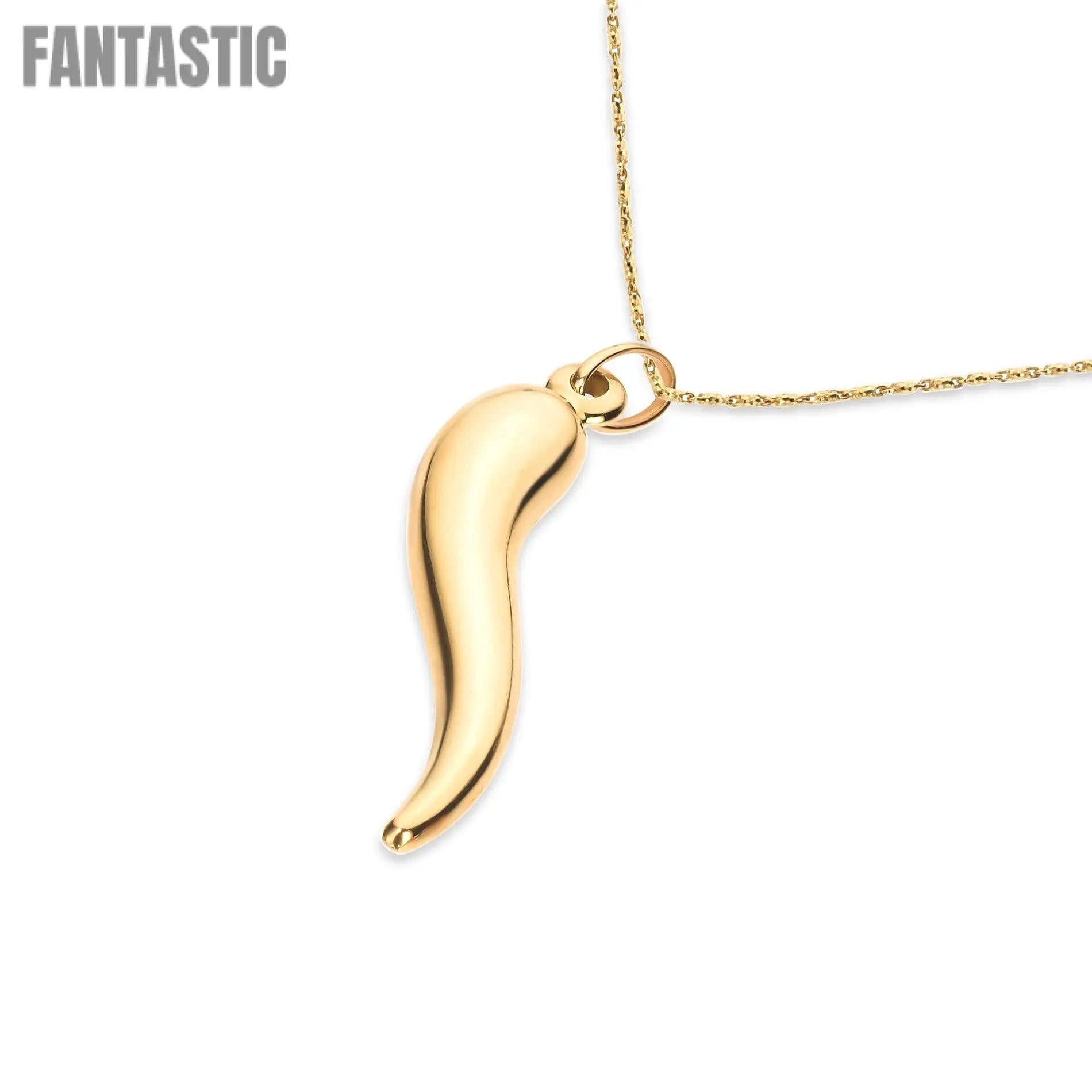 Atrae la buena fortuna: Colgante de cuerno italiano Cornicello de oro de 14 quilates - ¡Compra ahora!