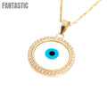 Colgante Ojo Turco en Oro de 14K con Circonitas |