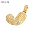 Exquisito colgante de letra "J" en oro de 14K con circonitas cúbicas - Fantastic Jewelry NYC