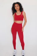 I am Beautifully Radiant Quick Dry Red Yoga Legging