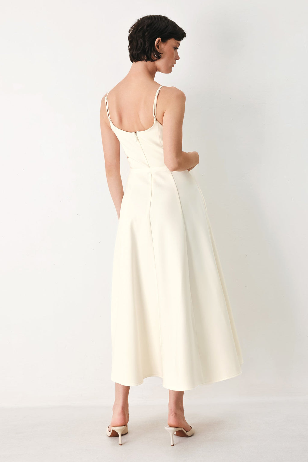 PEARL MOON WOVEN MIDI DRESS