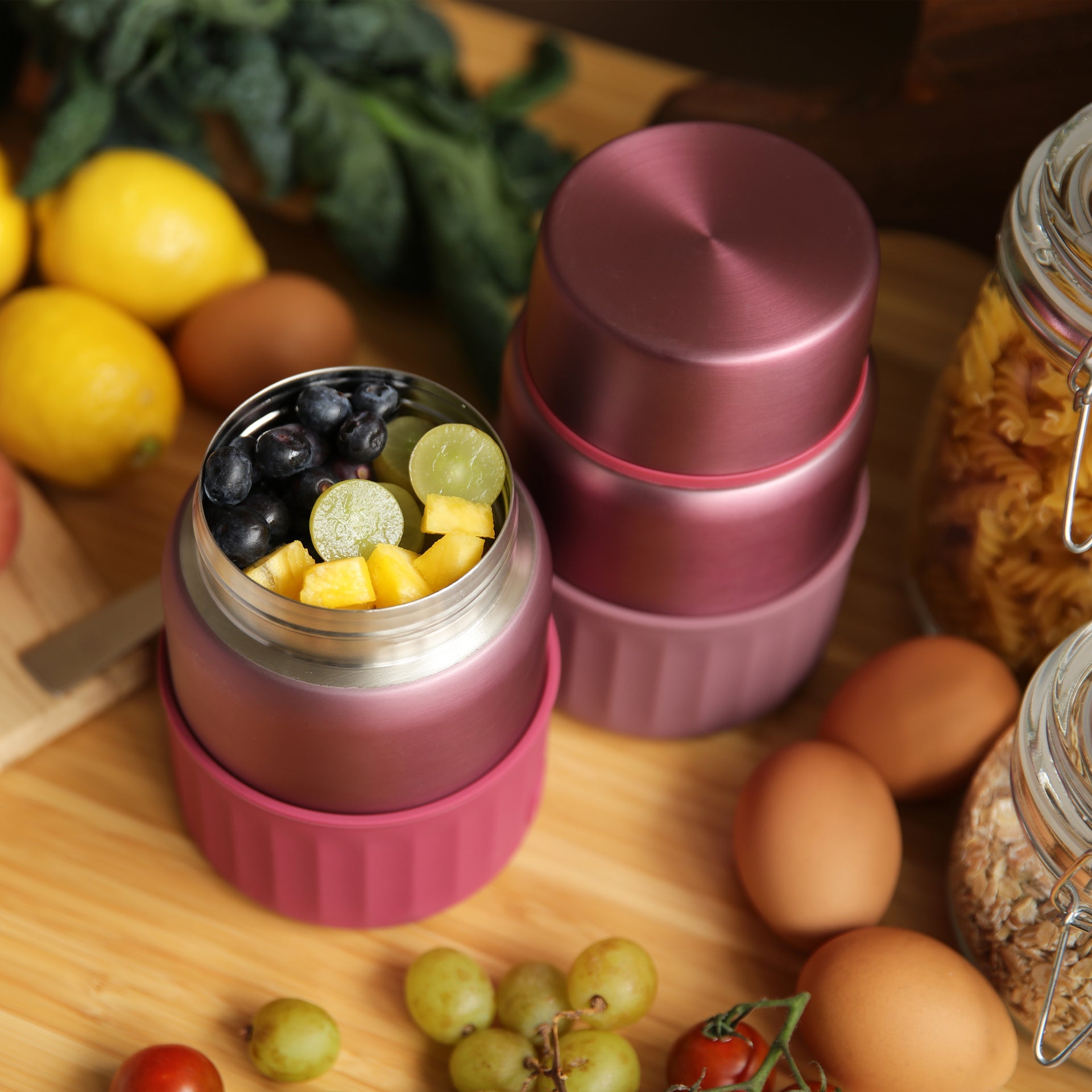 Tarro de comida oro rosa mate - Sangría 20 fl oz