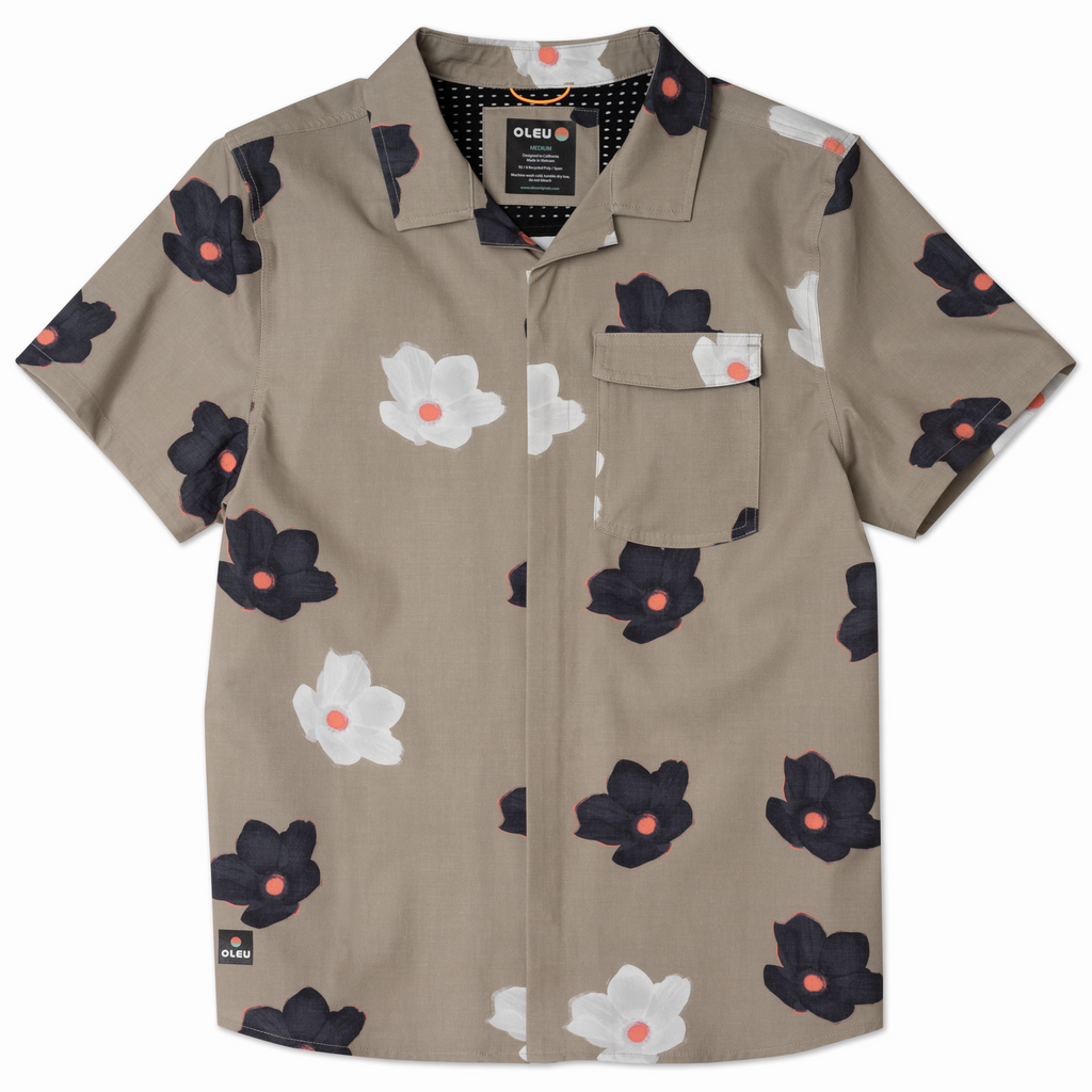 OLEU UV QUICK-DRY BOARDSHIRT - FLOATERS DARK SAND