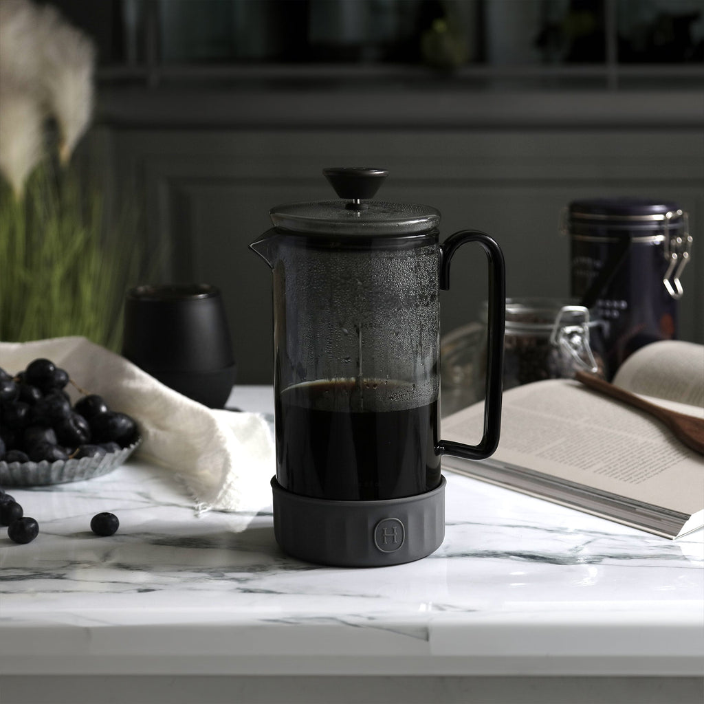 Prensa francesa negra - Gris metálico 32 oz fl