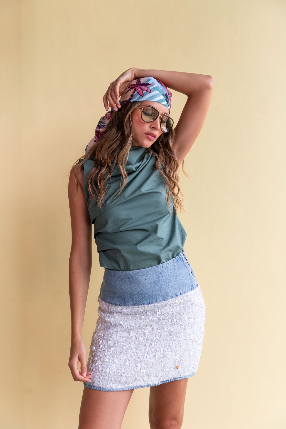 Falda Shiny Tweed