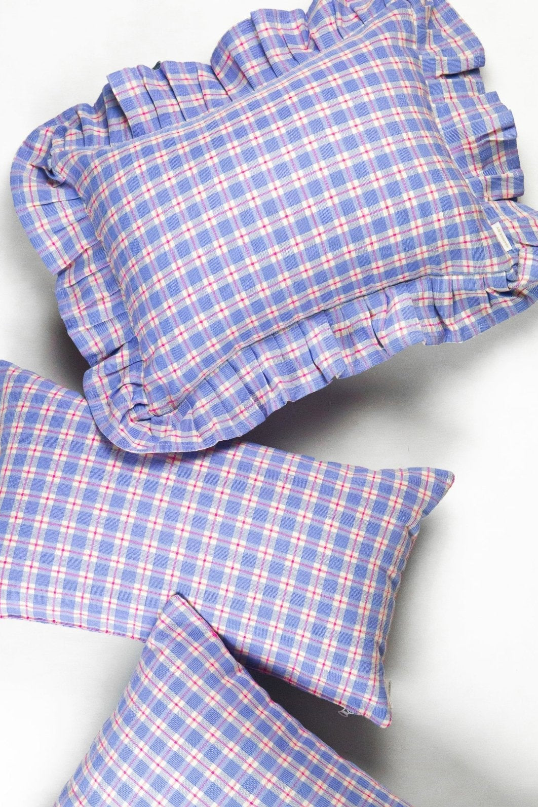 Sofia Plaid Periwinkle Pillows