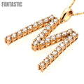 Fancy Initial Letter "M" Pendant | 14K Gold With Cz