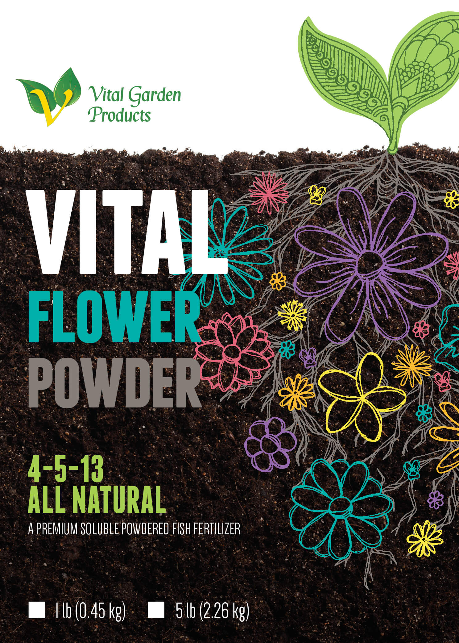 Vital Flower Powder - Soluble Bloom Fertilizer 4-5-13