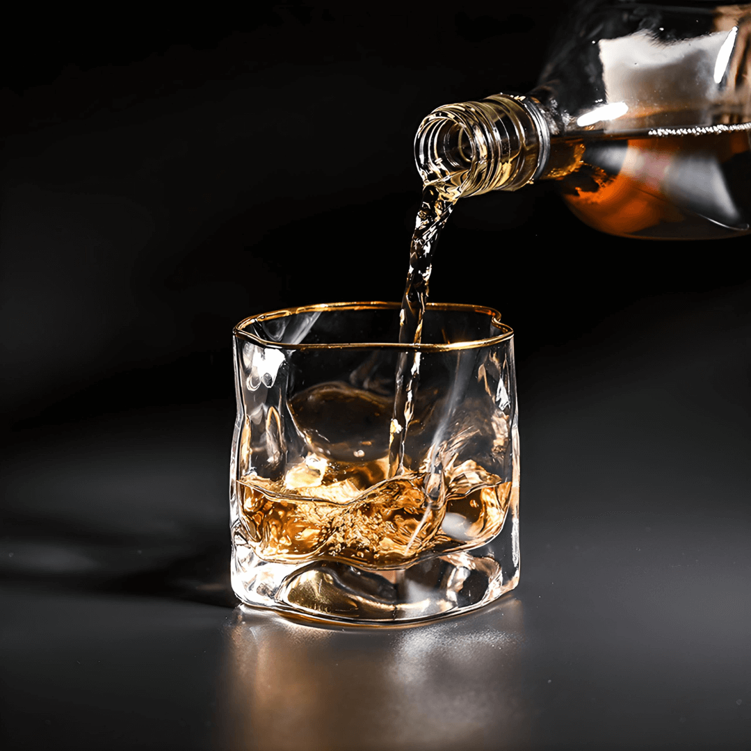 Gold Hoshi Japanese Crystal Whisky Glass