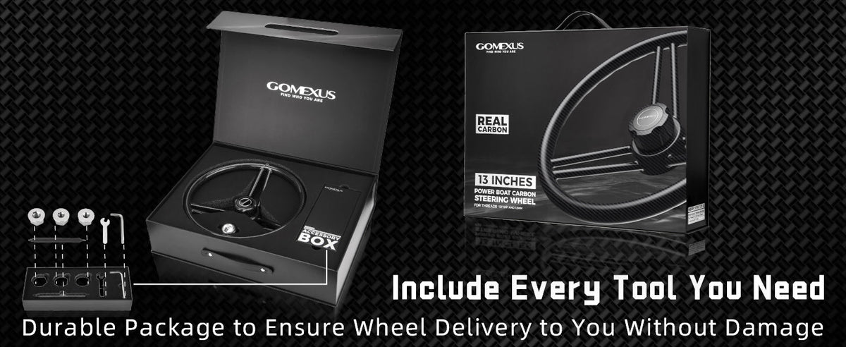 Gomexus Carbon Fiber 13" Boat Steering Wheel