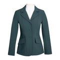 Chaqueta de concurso Grand Prix Ladies EQJ Classic de 3 botones, verde nuevo con ribete azul marino