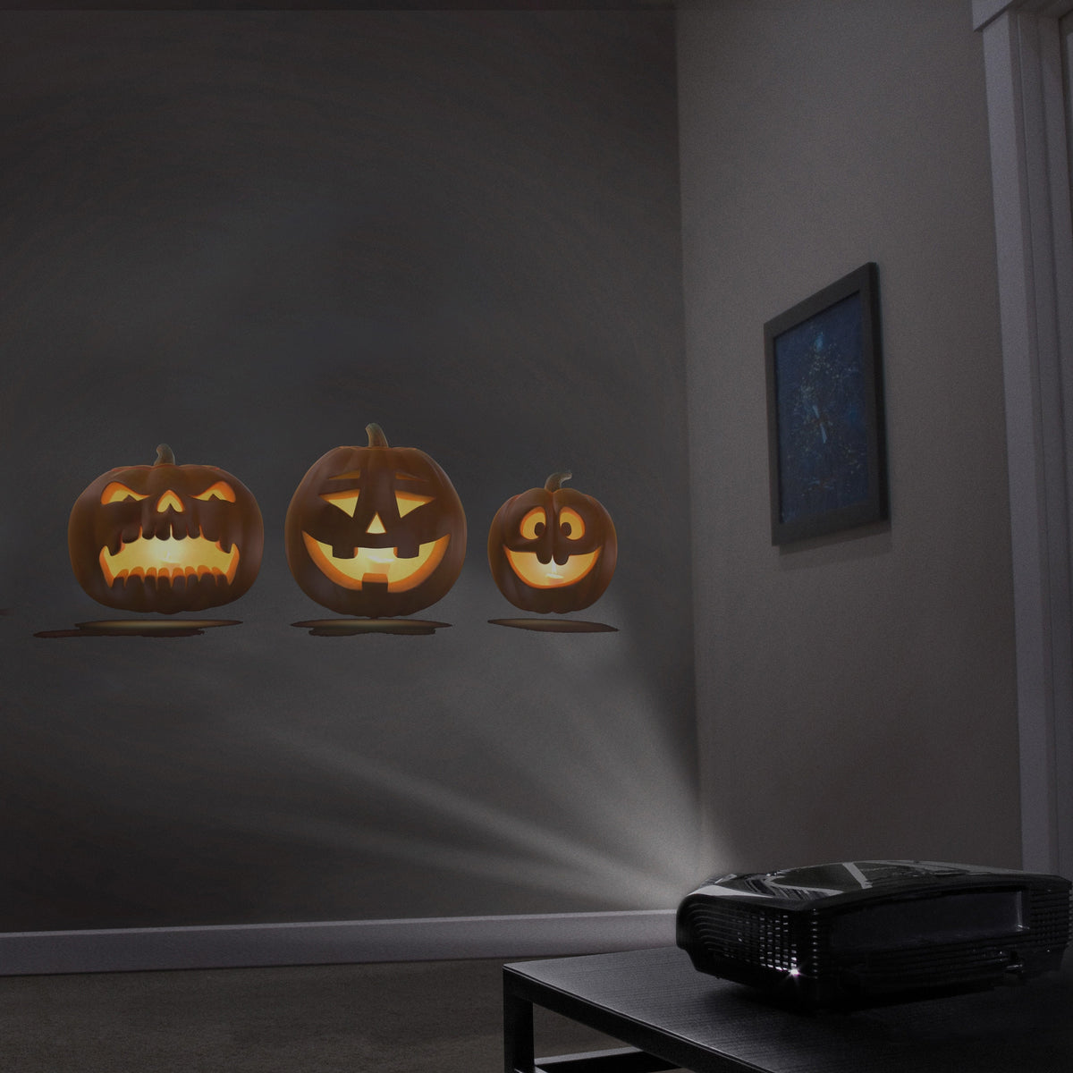 AtmosFX Halloween Digital Decoration USB - Halloween Hollusion + 5.5 ft x 9 ft Projection Screen