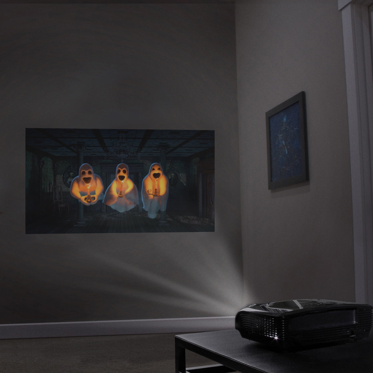 AtmosFX Halloween Digital Decoration USB - Halloween Vol 1 + 48" x 72" Projection Screen