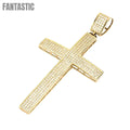 Collar con colgante grande de cruz Hip-Hop | Oro de 14 quilates con circonitas cúbicas - Haz una declaración audaz