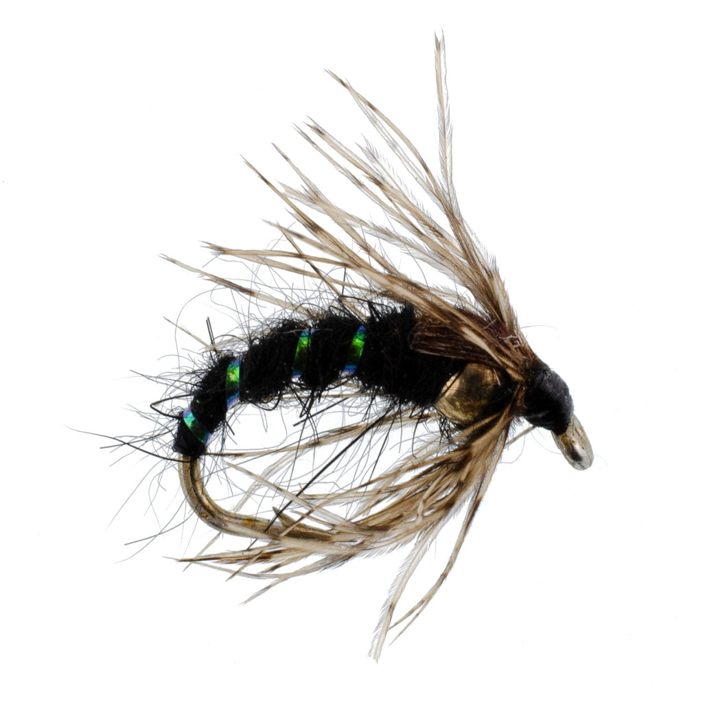 3 Pack Black Holy Grail Caddis Pupa Emerger Flies Hook Size 14