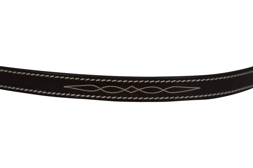 Cabezada de cuero con costuras decorativas para poni de Huntley Equestrian - Correllera de repuesto