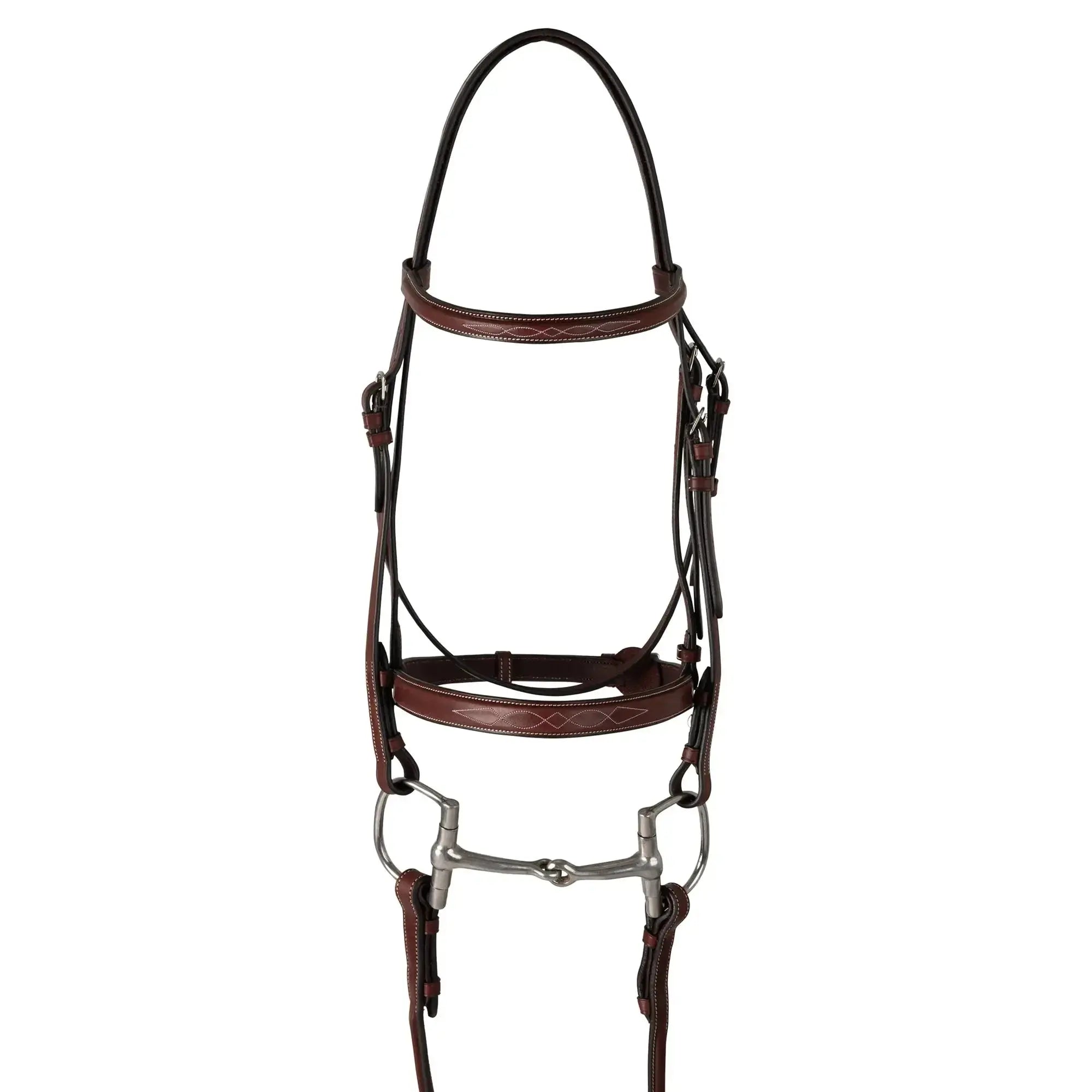 Bridón Huntley Equestrian con Riendas y Costuras Decorativas para Entrenamiento Hunter
