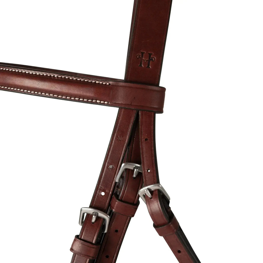 Bridón Huntley Equestrian con Riendas y Costuras Decorativas para Entrenamiento Hunter