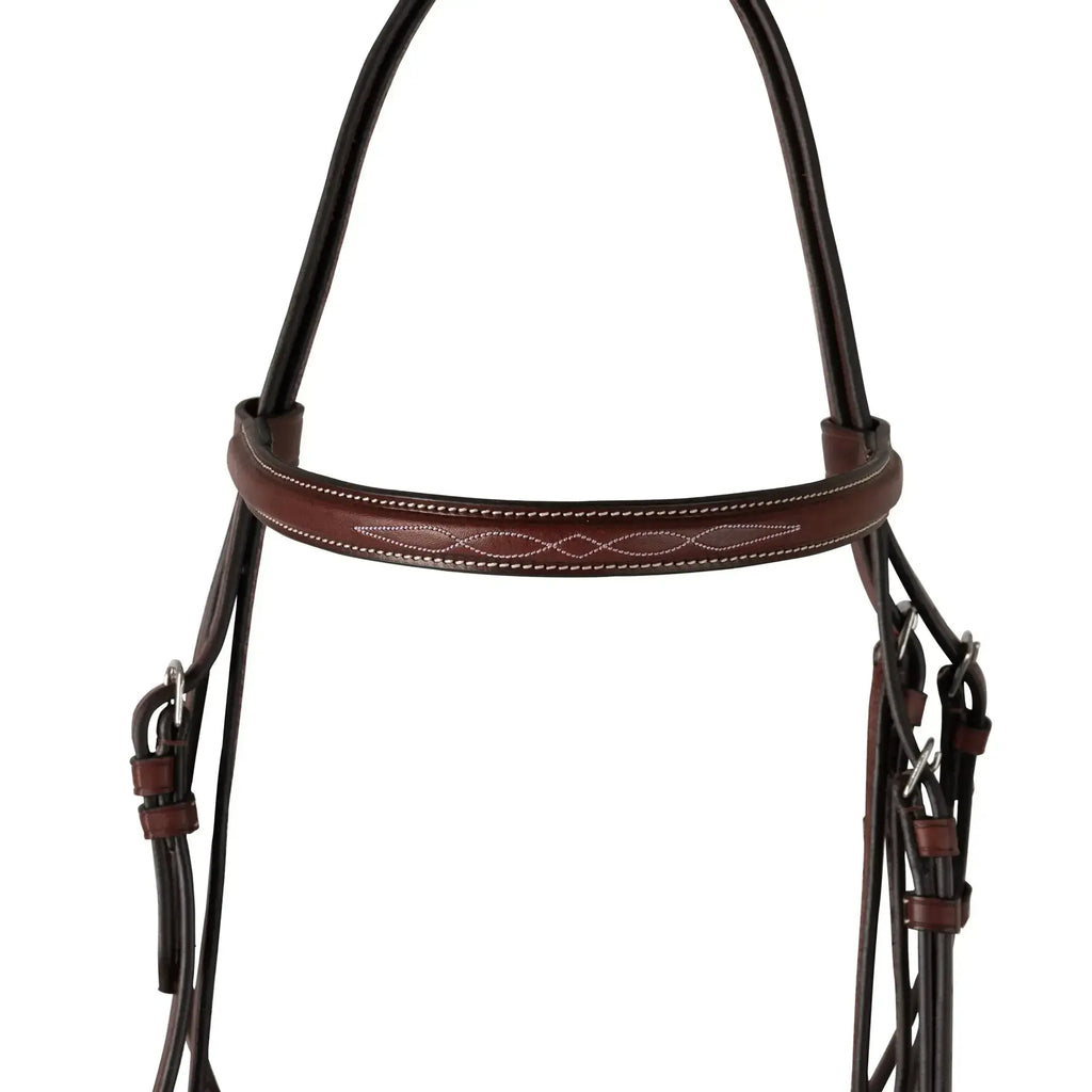 Bridón Huntley Equestrian con Riendas y Costuras Decorativas para Entrenamiento Hunter