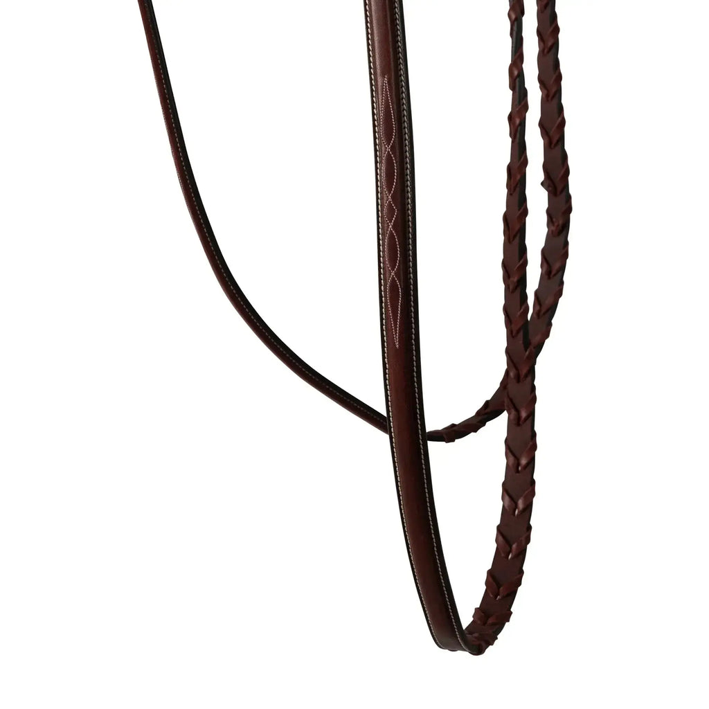 Bridón Huntley Equestrian con Riendas y Costuras Decorativas para Entrenamiento Hunter