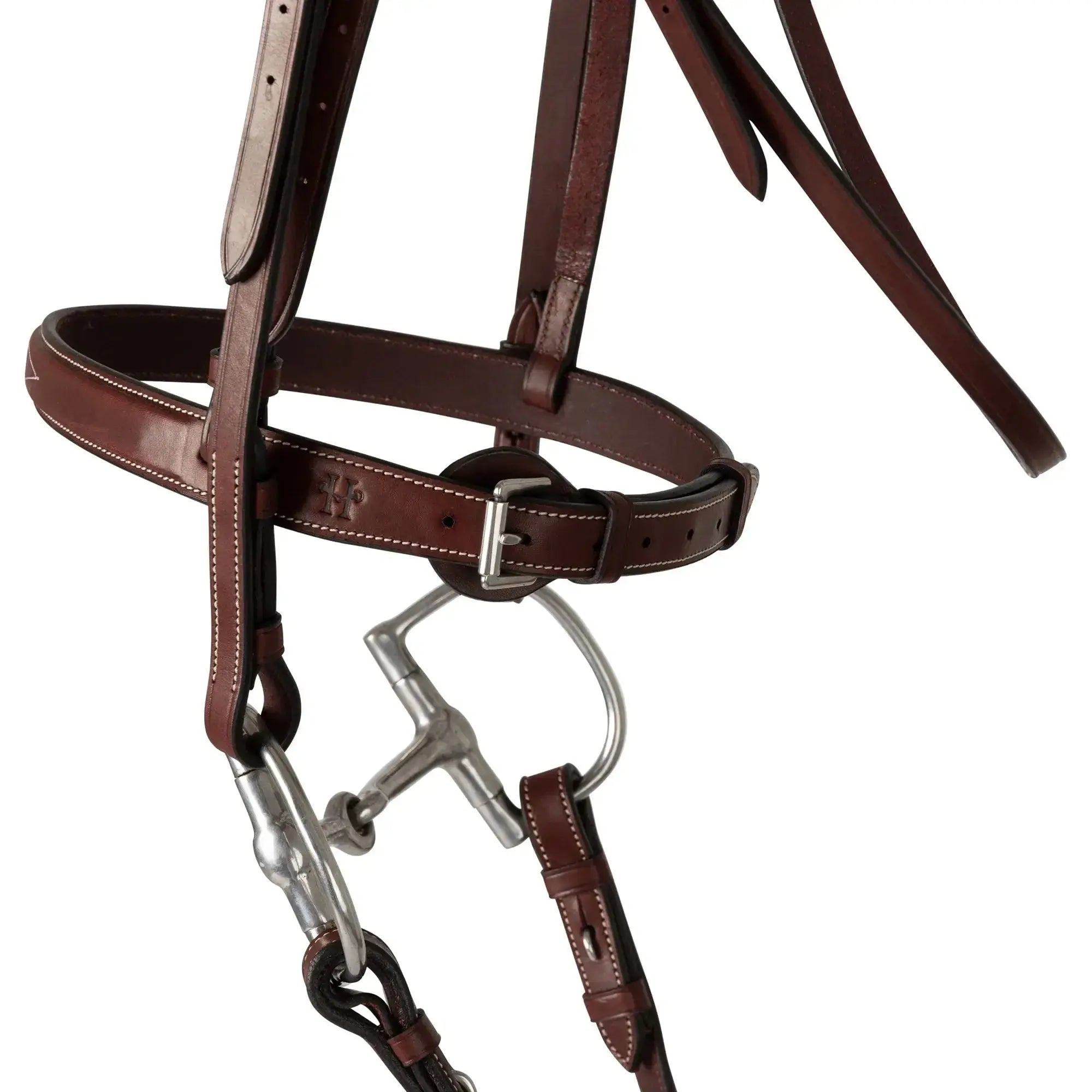 Bridón Huntley Equestrian con Riendas y Costuras Decorativas para Entrenamiento Hunter